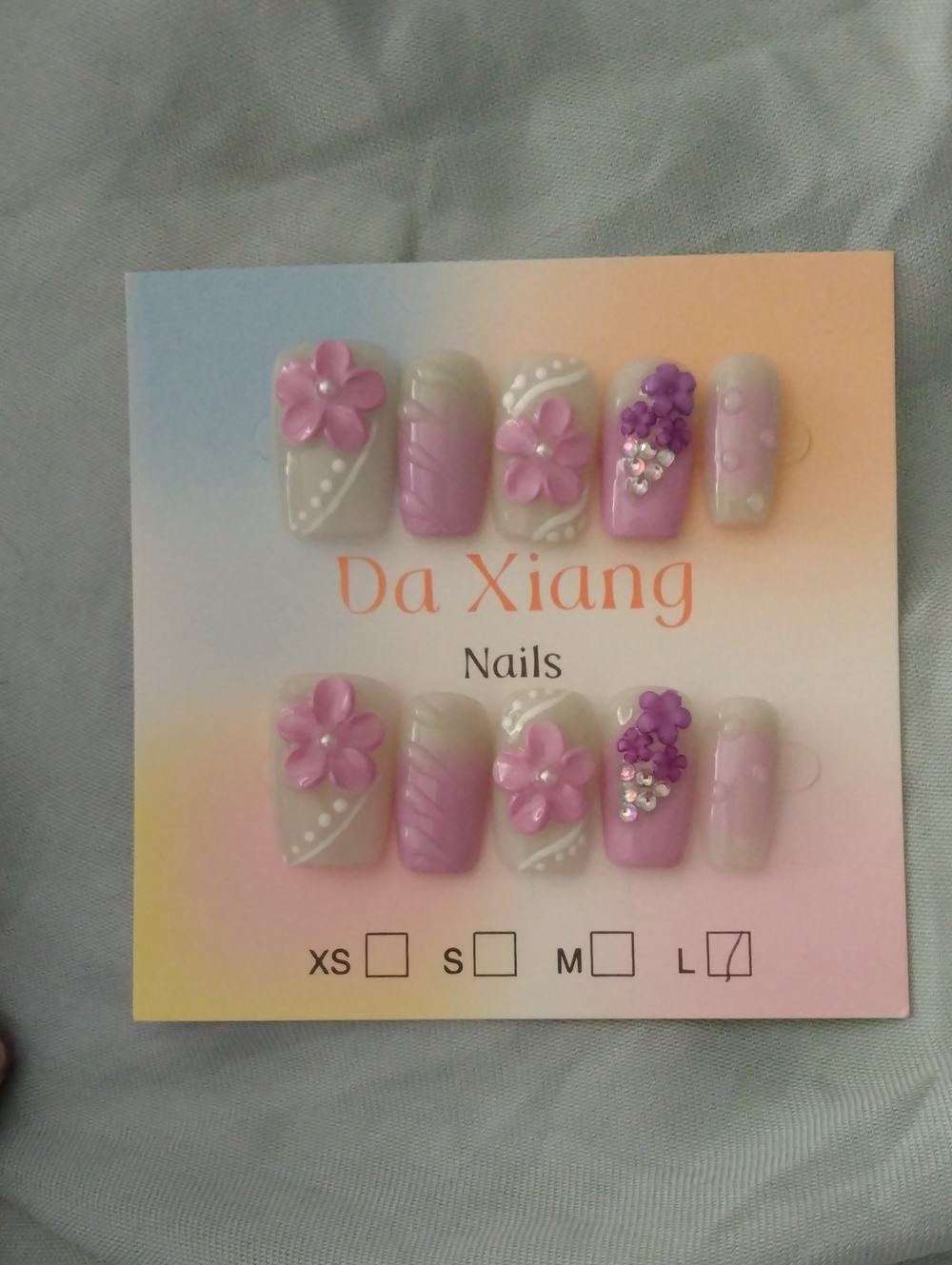 Da Xiang Purple & White Floral  With Crystal Accents - L